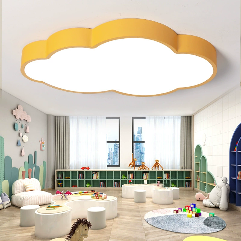 Потолочная лампа в форме облака, 54×8 см, варианты LED 24–240W, пастельные цвета для детской и коридора