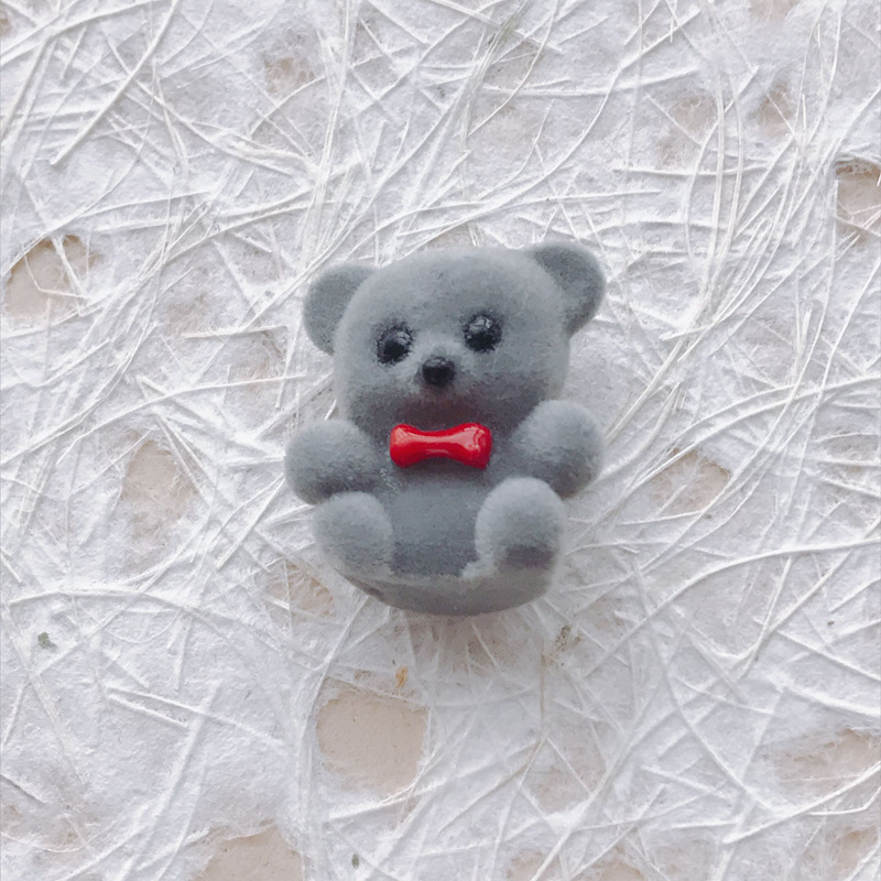 35g Weight Pendant Jewelry Making Type Charms Classification 10 PCS/Package Quantity Flocking Material Bear Pattern All Seasons Season Cute Style 10 PCS/Package Flocking Bear Pendant 12