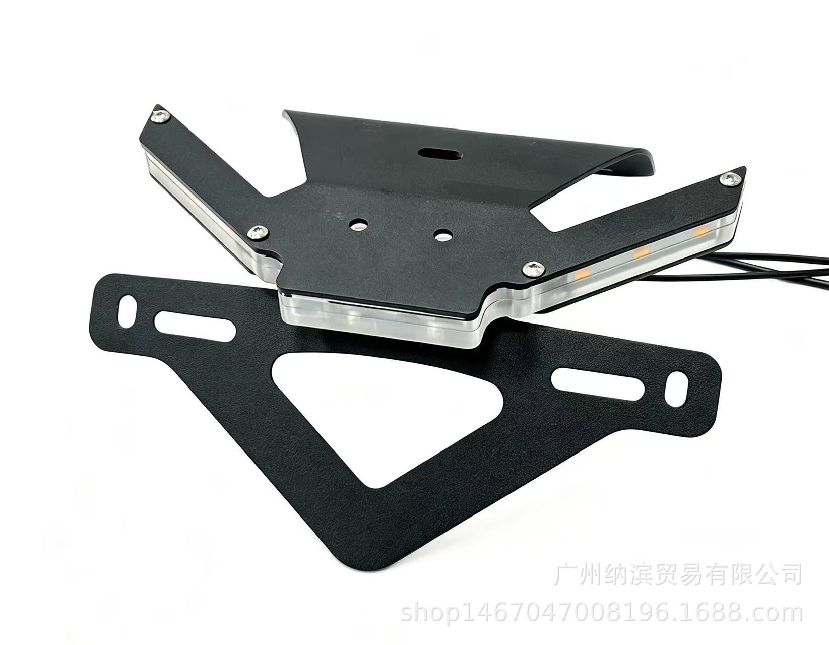 Suitable for modified motorcycles, short and long tail turn signal license plate frames, stainless steel, universal model with lights