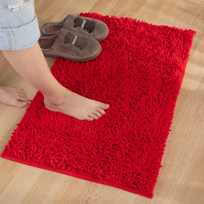 Alfombra de baño de chenille antideslizante absorbente de secado rápido resistente a manchas