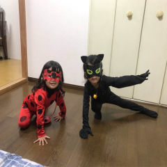 万圣节瓢虫雷迪黑猫诺尔儿童角色扮演服装儿童连体衣