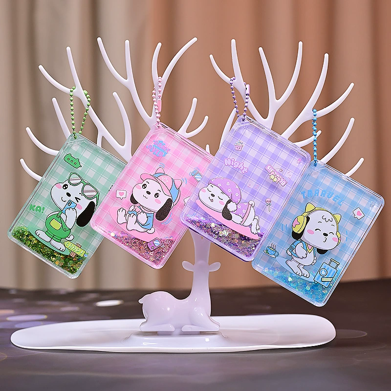 Новый креативный милый кулон-брелок в виде щенка Ditu с эффектом плавающих песков, акриловый, с веревкой, подарочный промо-сувенир