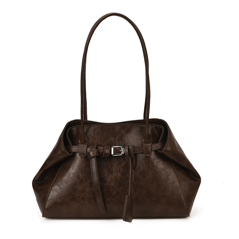 Alta textura retro gran capacidad hombro brazo bolso de mujer 2025 nuevo otoño invierno universal bolso de mano de viaje