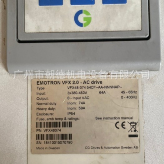 CG DRIVES&AUTOMATION VFX48-074 54CF-AA-NNNNAP  VFX48074修议