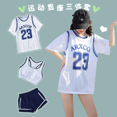 Women's Korean Teen Sport Three-Piece Swimsuit Conservative Slimming Hot Spring Vacation Swimwear Wholesale