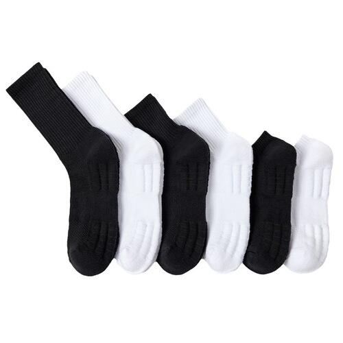 Men's Socks, Mid-Height, American Style, High-Top Basketball Socks, Running Towel Bottom, Thickened Pure Color Black and White Couple Cotton Socks 