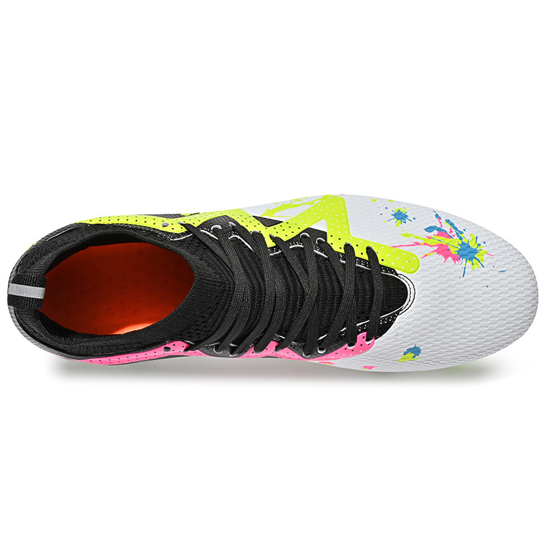 Zapatillas de Fútbol de Caña Alta de Cuero Sintético y TPU, Ligeras, para Césped Natural y Artificial