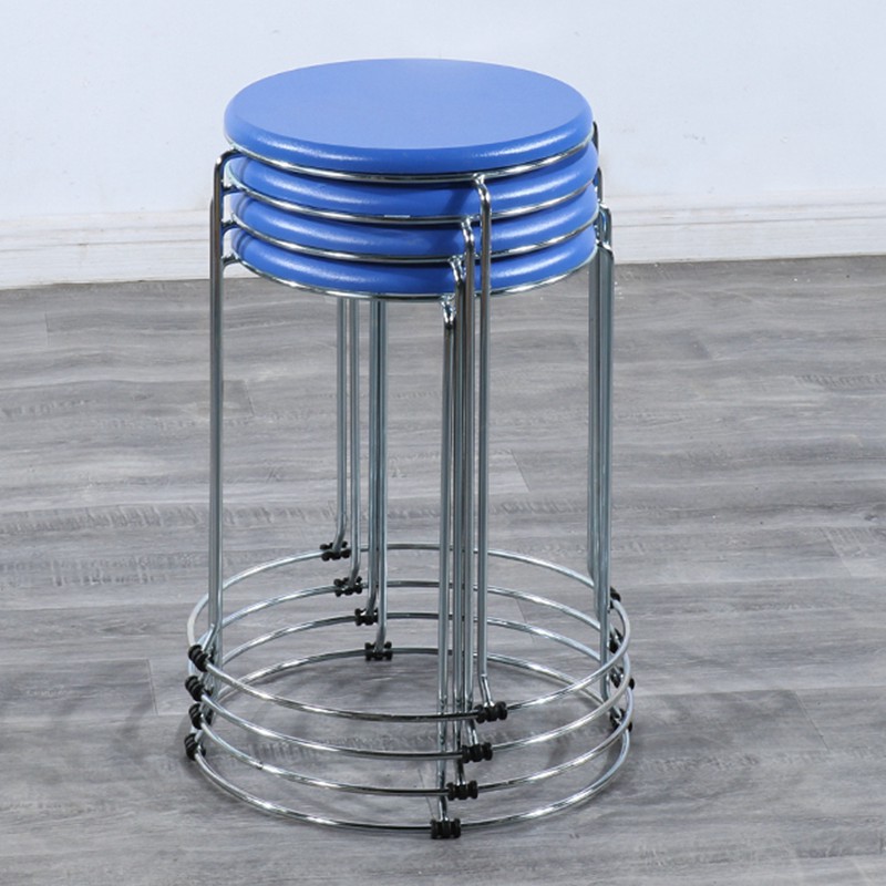 Taburetes redondos de madera sólida taburetes de acero inoxidable taburetes caseros apilables taburetes de hierro forjado dormitorio taburetes de comedor para adultos