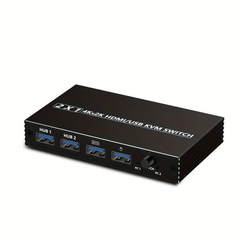 4-port USB3.0/HDMI video KVM switch docking station mouse keyboard U disk mobile phone charging transmission expansion
