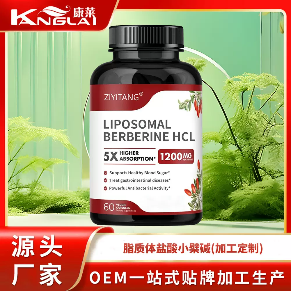 跨境脂质体盐酸小檗碱胶囊 高含量黄连素肠胃肠道片海外代加工OEM