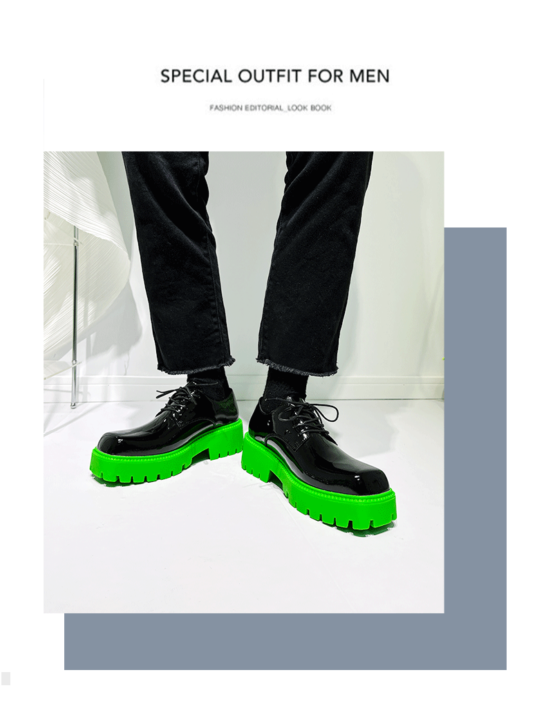 2024 Gros bout carré retourné en cuir nouveau gâteau éponge à semelle épaisse chaussures derby décontractées surélevées, chaussures basses de niche à la mode_voghion.com