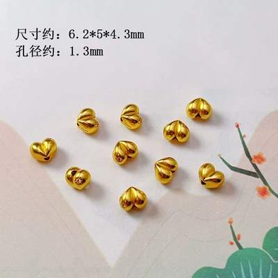 Zərgərlik ara hissələri — Silver Gold-Plated Peach Heart Gourd - zircon-fart-peach