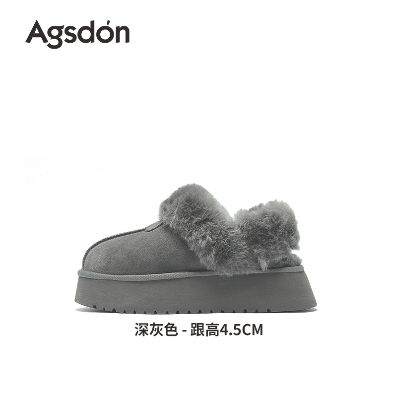 Botas de nieve de baja parte de Augu Lion para mujeres 2025, nuevo invierno con suela gruesa y terciopelo grueso en casa dos zapatillas de lana
