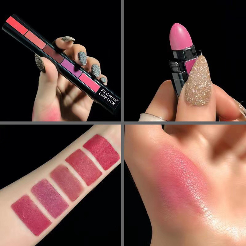 Fit Colors Matte 5-color Lipstick set 5-section matte Velvet brightening Lip gloss Lipstick undefined