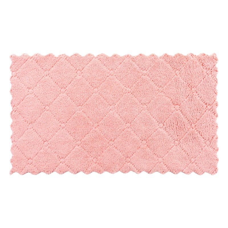 Thickened kitchen household coral fleece dishwashing cloth lint-free oil decontamination absorbent two-color cleaning cloth 10 Pack