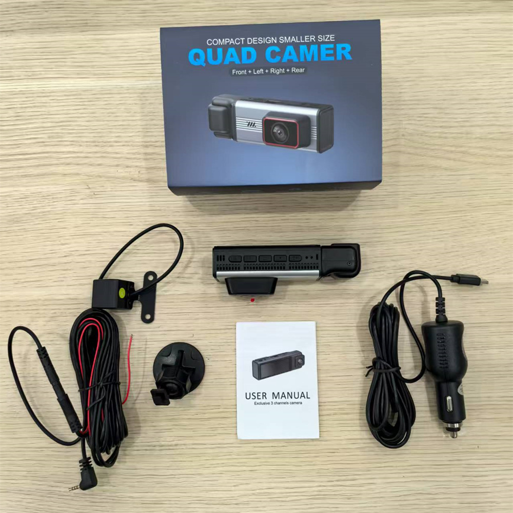 Cross-Border Four-Lens Driving Recorder, High-Definition 1080P Wide-Angle Night Vision, Wifi In-Car Front and Rear Vehicle Recorder