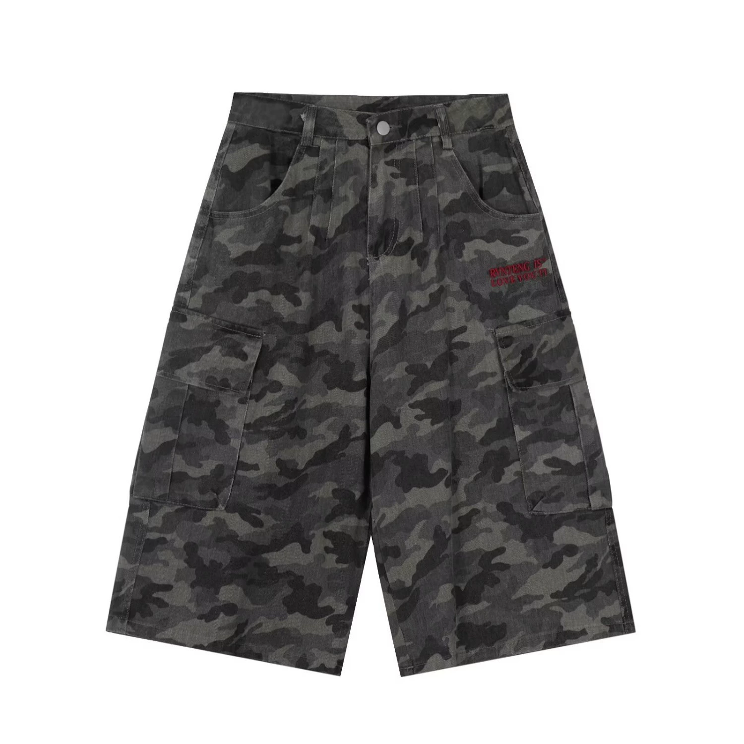 Летние джинсовые camouflage шорты для мужчин и женщин, штаны для отдыха, американский стиль, свободный крой, оверсайз