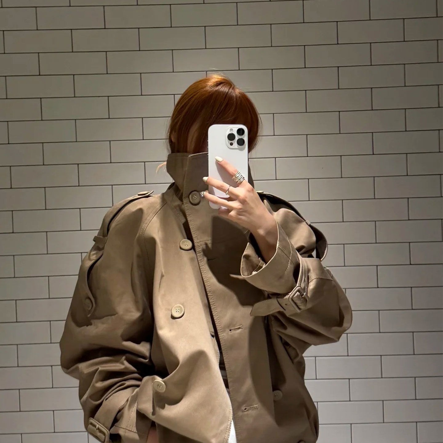 斜立领双排扣下摆收褶美拉德感短款风衣女2025秋季新款夹克潮