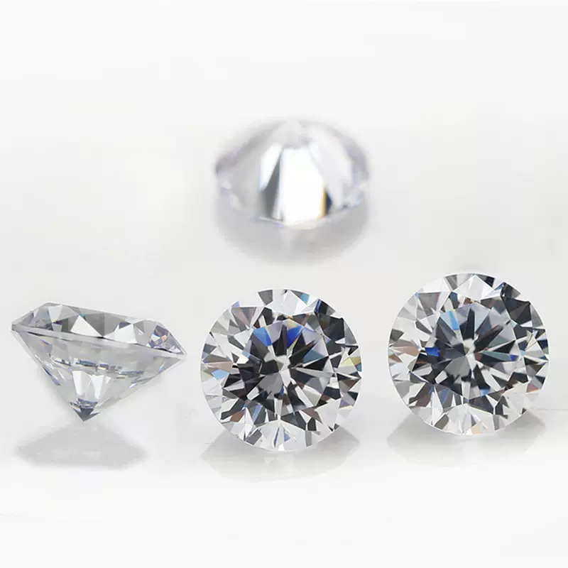 圆形0.8-4.0mm锆石 AAA 八心八箭 梧州人工宝石 裸石锆石裸钻批发