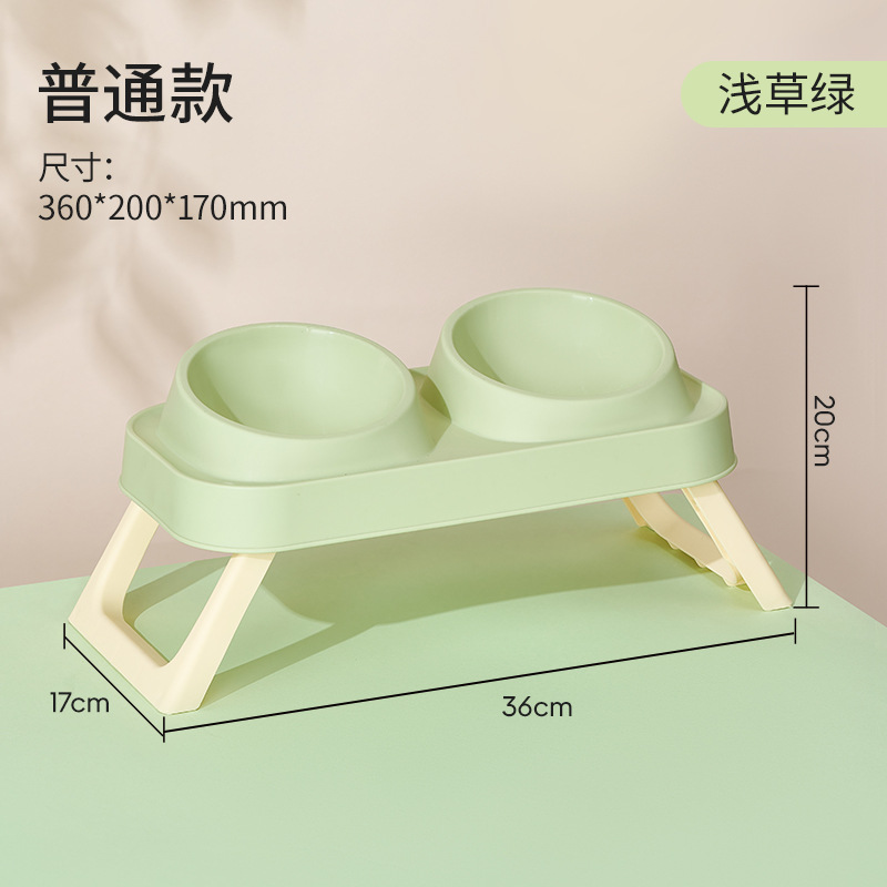 Personalizada mascota de acero inoxidable doble cuenco gato cuello de protección de doble cuenco anti-derrapante anti-derramamiento cuenco de mascota gato cuenco de perro