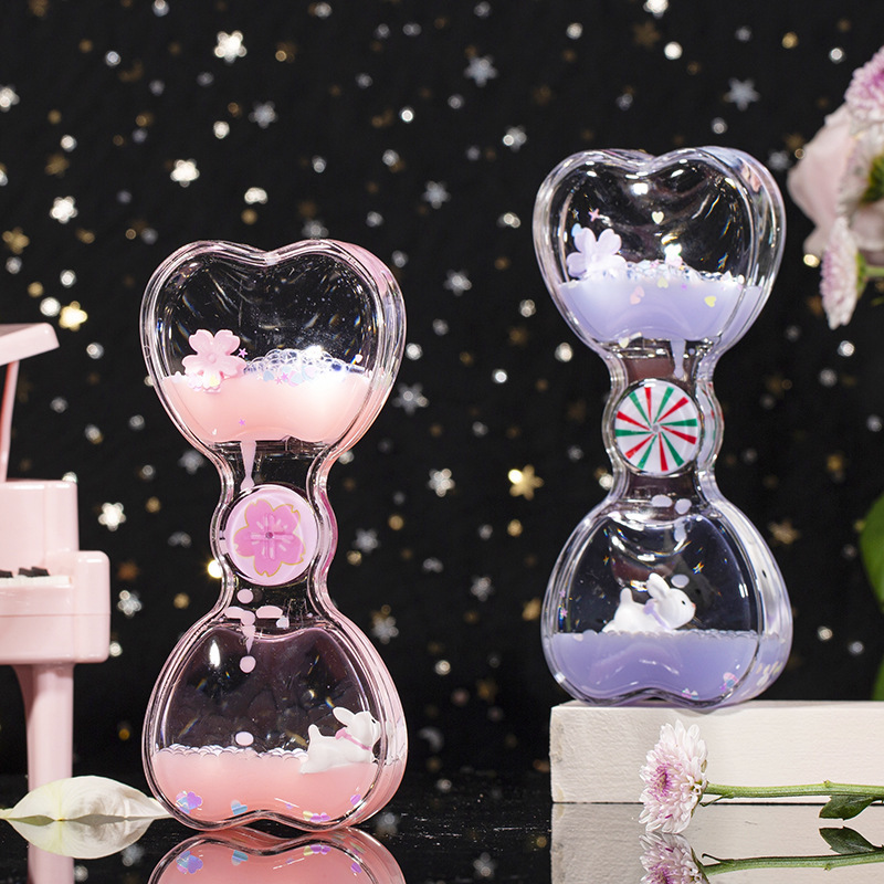 Girl Cartoon Love Oil Drops Apple Drops Neck Rabbit Decompression Hourglass Office Desktop Decoration Ornaments Birthday Gift Girl Cartoon Love Oil Drops Apple Drops Neck Rabbit Decompression Hourglass Office Desktop Decoration Ornaments Birthday Gift