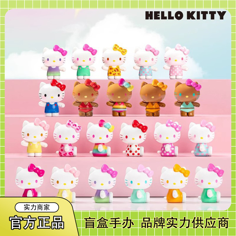 本物のサンリオハローキティサマーレインボーキャンディシリーズブラインドバッグトレンディなフィギュア周辺かわいい装飾品卸売ギフト|undefined