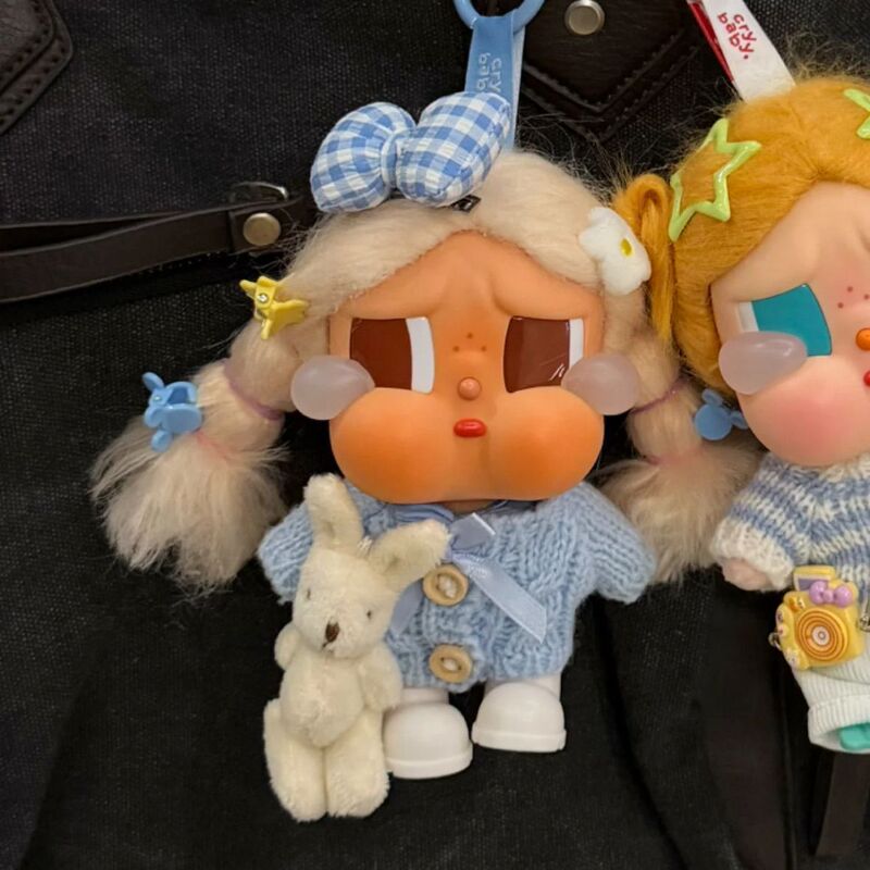 Crying Baby Clothes Tears Factory Crybaby Baby Clothes First and Second Generation Winter Milk Blue Knit [Doll Not Included]