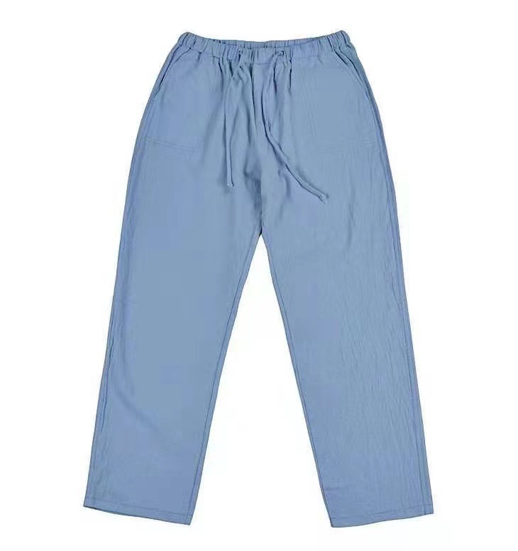 Printemps lin large hommes pantalons coréen pantalon surdimensionné coton Streetwear mâle nouveau Yoga pantalon décontracté hommes vêtements pantalons de survêtement_voghion.com