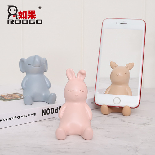 Creative small animal mobile phone holder ornaments modern simple office desktop cute cartoon bracket home decoration