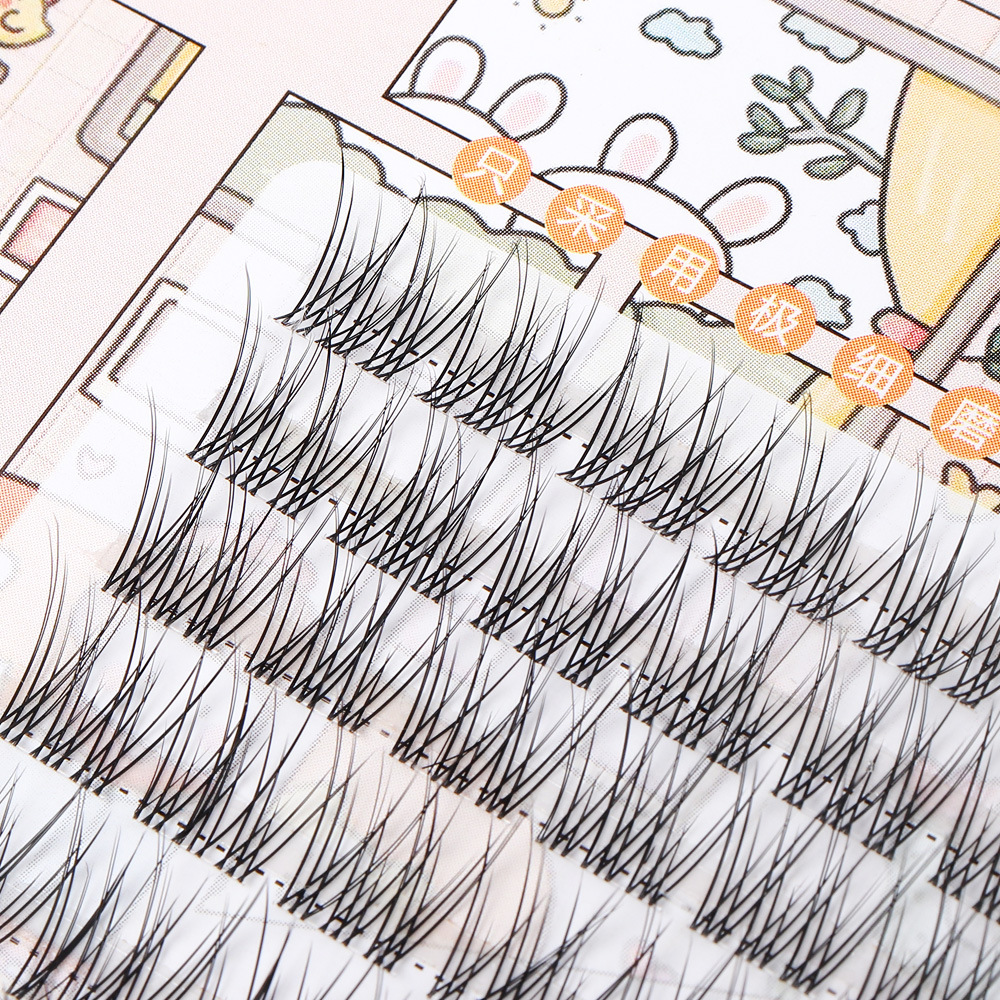 Lazy fishtail pestañas postizas Lolita Girl Peacock trilogía simulación natural solo racimo injerto pestañas del ojo del Diablo