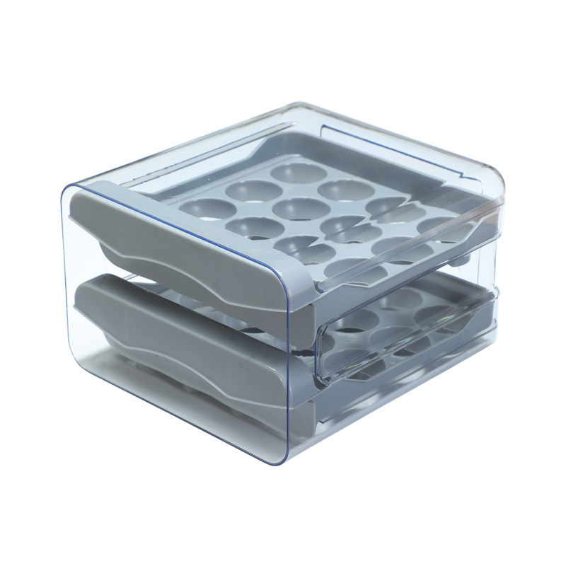 冷蔵庫卵収納ケースPET透明32格二重引き出し式土卵ケースタッパーキッチン卵ケース|undefined