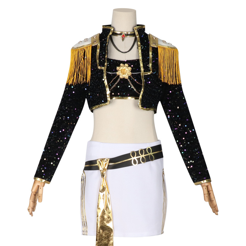 猎魔女团k-pop韩流cos鲁米佐依米拉黑金款服装动漫影视同款演出服|undefined