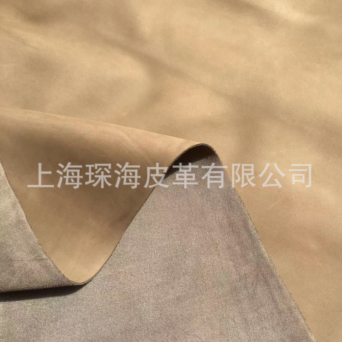 头层牛皮 皮革皮料 牛皮面料 整张牛皮 磨砂皮 登山鞋专用皮 杏色