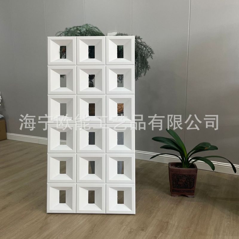 軽量pu九宮格ネット赤遮断屏風はセメントをまねてれんがのポリウレタンの中空れんがの室内外の背景壁を構築します。|undefined