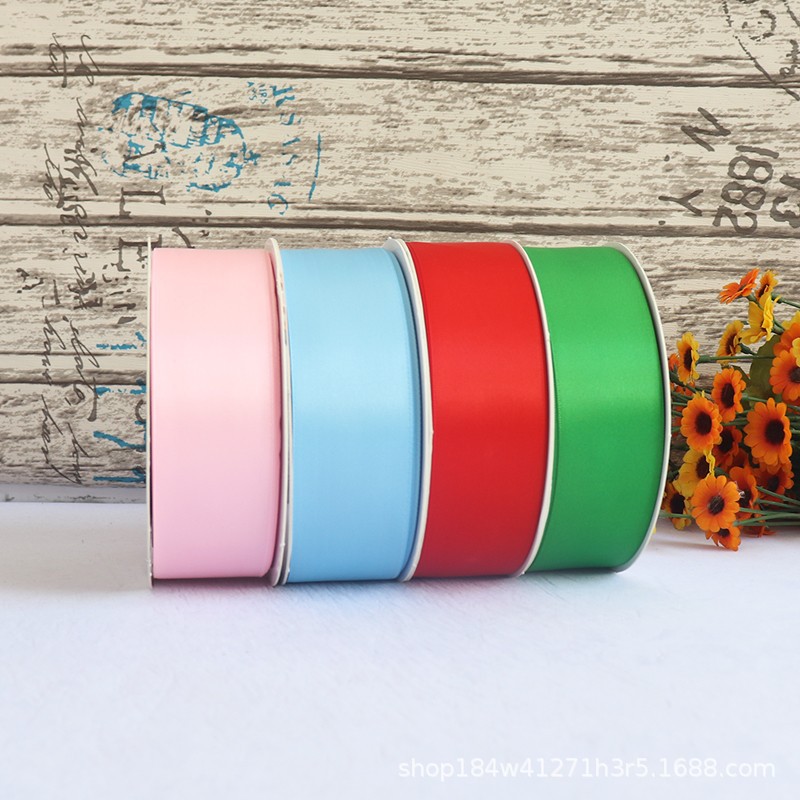 Cinta de satén de doble cara de 4 cm para manualidades, cinta de poliéster, cinta para flores, cinta de seda, cinta para decoración de pasteles, cinta para cajas de regalo, accesorios para el cabello, lazos para regalo image 2