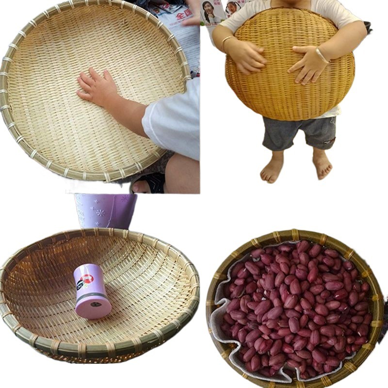 竹编制品馒头馍筐筲簸箕农家用手工圆收纳沥水篮竹篓筐有无孔筛子|undefined