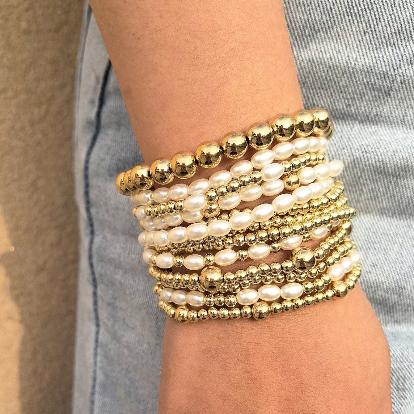 Beaded Design Simple Style Round CCB Beaded Chain Beaded Bracelets Wholesale