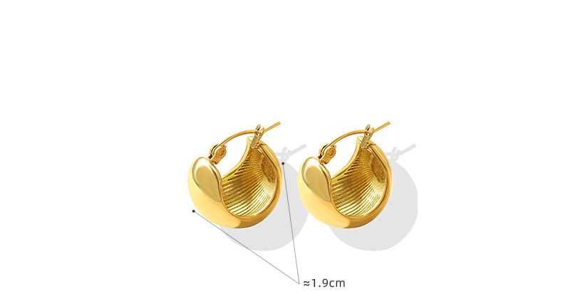 Mode Forme En U Acier Au Titane Plaqué Or Des Boucles D'oreilles 1 Paire display picture 1