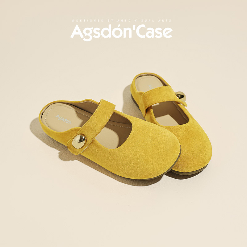 Aogu Shiden - Zapatillas de tacón bajo cerradas para mujer, estilo primavera 2026, suela blanda para exteriores, tipo Mary Jane, para combinar con faldas, zapatos de boca baja.