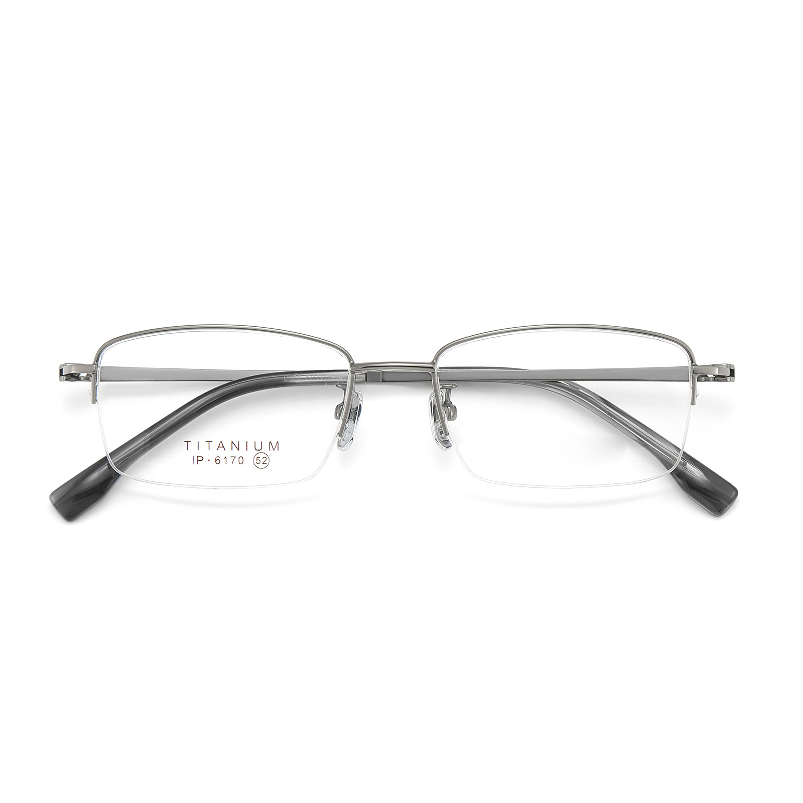Glamour del lugar de trabajo de titanio puro hombre medio marco marco de gafas antideslizante piernas de titanio no sujetas la cara con espejos Danyang lote