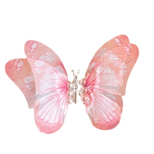 Moving Butterfly Hairpin Headwear for Girls, Fashionable and Nostalgic Chinese Style Hanfu Hair Accessories with Spring Clips, Chinese Style Hair Adornments