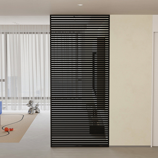 # Quiet wind entry grille living room entrance shutter door screen partition push-pull minimalist stainless steel wrought iron entrance