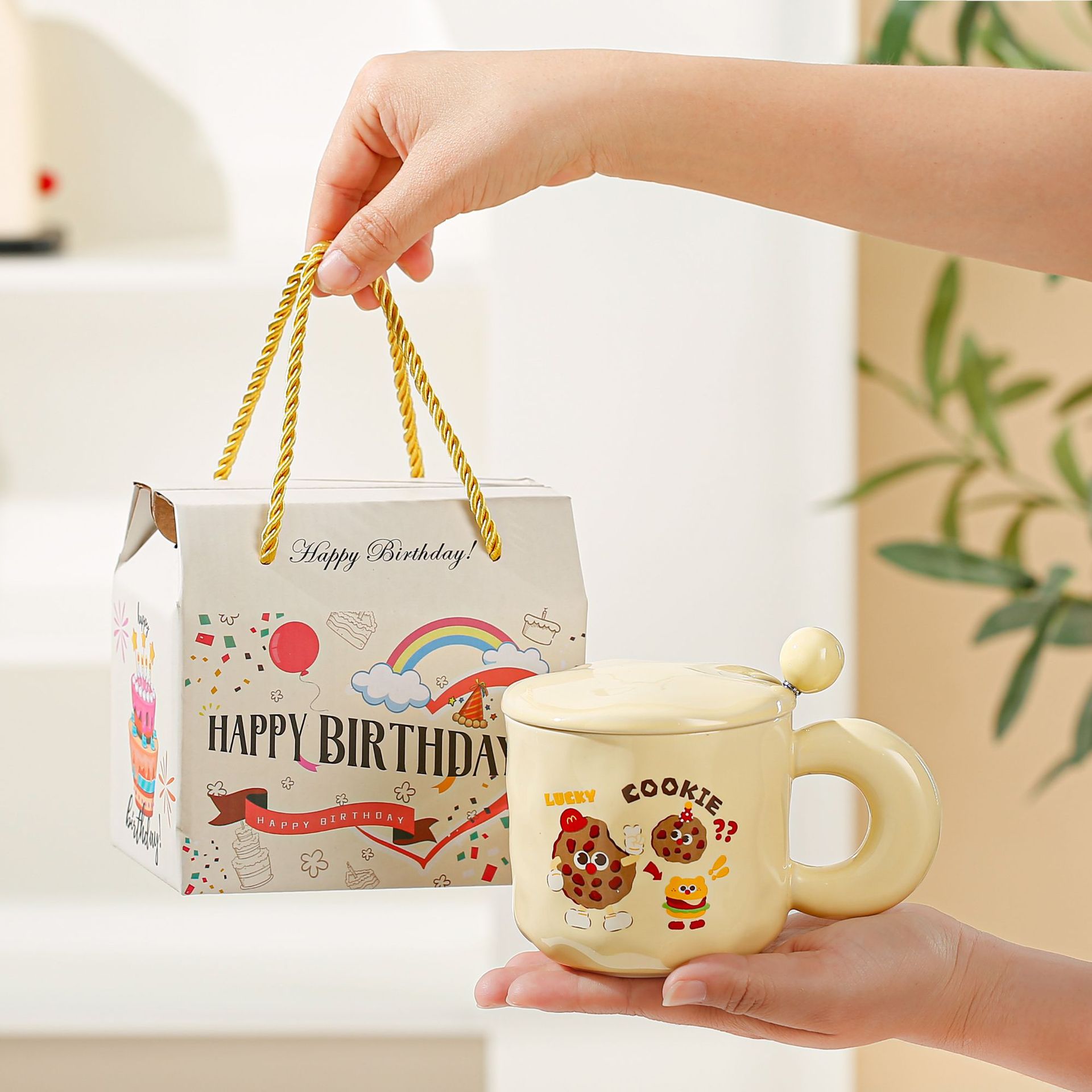 Tazas de logotipo personalizado de dibujos animados tazas de cerámica patrón encantador regalo de regalo de apertura regalo de regalo