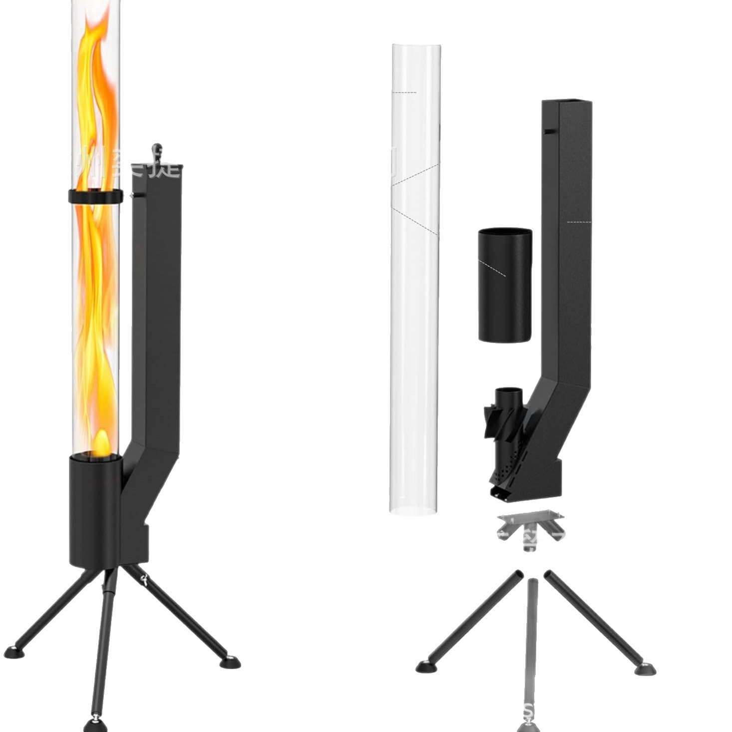 Fábrica directa al aire libre patio chimenea partículas de madera combustión calentador independiente ecológico horno de cohetes de partículas