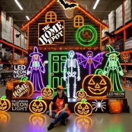 万圣节霓虹灯Halloween neon lights 工厂定制南瓜灯蜘蛛挂件道具
