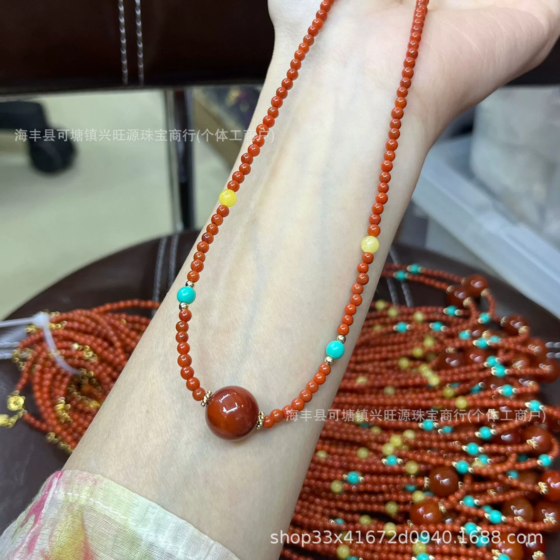 Оригинальный дизайн натуральный Баошань Южный Красный Агат Ожерелье