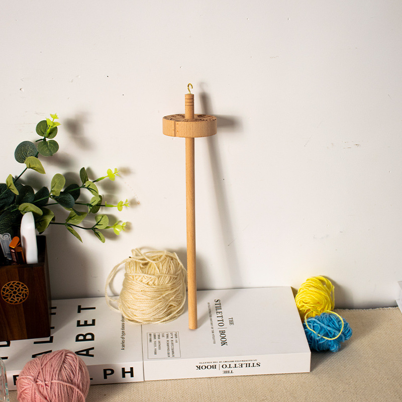 Transfronterizo de madera con cinturón colgante de lanzadera de lana lanzadera herramienta de torsión textil DIY manual mascota alrededor del cuello