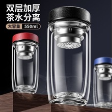 包邮摔钢化玻璃杯茶叶杯子摔不烂的隔热保温水杯双层鹅蛋杯男士茶