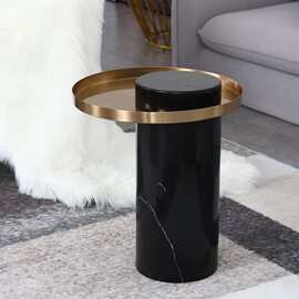 北欧极简创意角几大理石底座金属边几客厅沙发边几桌装饰架