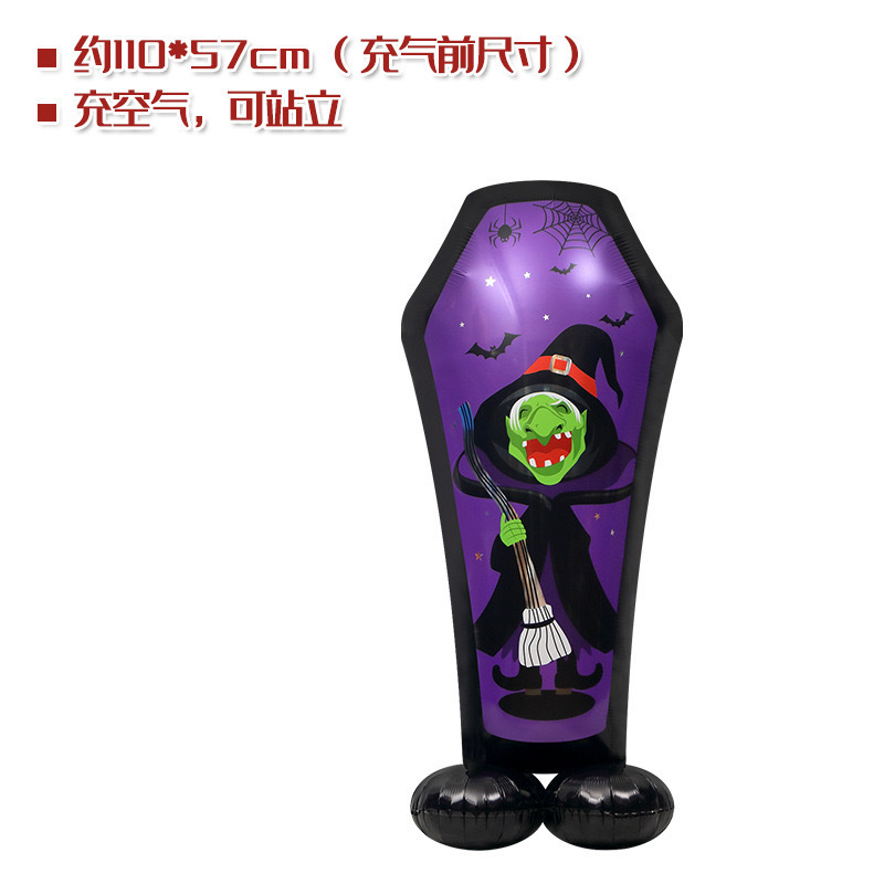 Atmósfera transfronteriza Halloween gigantesco de pie base de globo calabaza esqueleto demonio centro comercial bar café diseño